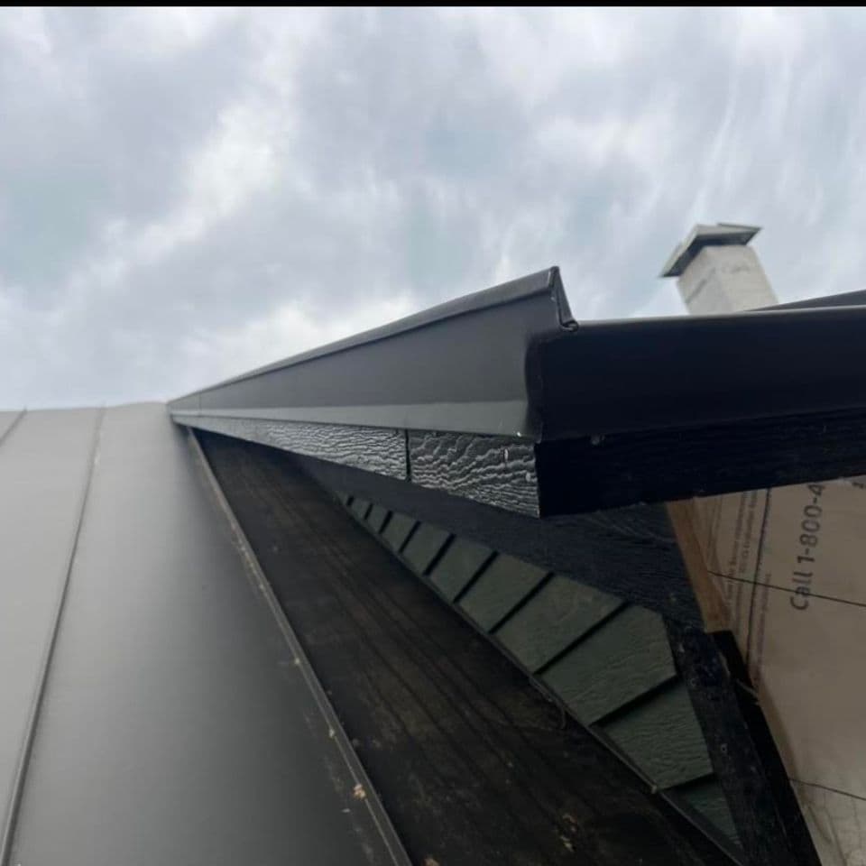 Gable trim installed without any exposed fasteners.